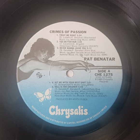 Vintage Pat Benatar Crimes of Passion vinyl record, 1980 original first pressing - Picture 9 of 10
